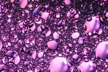 Selective focus purple soap bubblesの写真素材