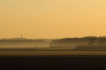 misty landscape englandの写真素材