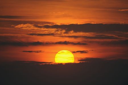 firey sun landscapeの写真素材