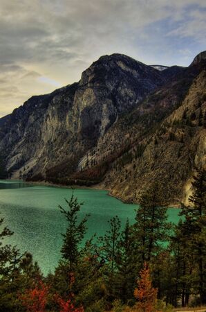 Lake and mountainsの写真素材