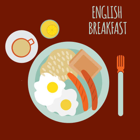 english breakfast illustrationのイラスト素材