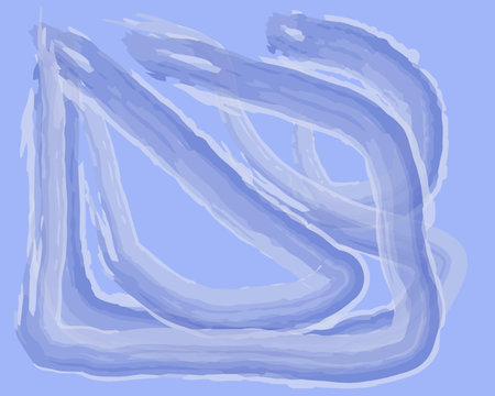 Blue artistic watercolor on a blue background, blue waves on a blue background. Illustration. vectorのイラスト素材
