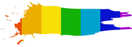 Rainbow brushstroke on a white background. A blob of seven rainbow colors on a white background. vector graphics. Illustration on a white background. EPS 10のイラスト素材