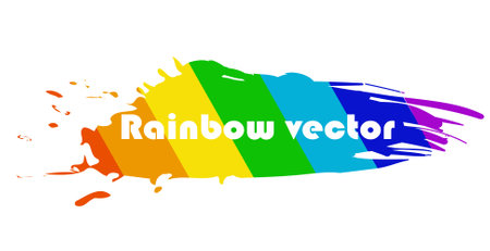 Rainbow vector smear splattered on a white background. A smear of seven colors: red, orange, yellow, green, blue, dark blue and purple. Vector. Illustration. EPS 10のイラスト素材