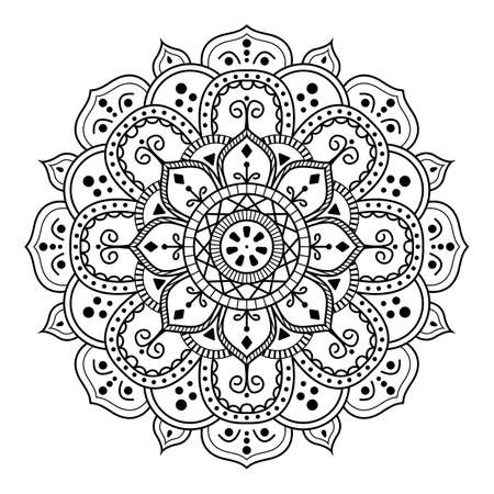 Ethnic Mandala Ornament on whiteの写真素材