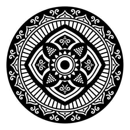 Mandala decorative ornament on whiteの写真素材