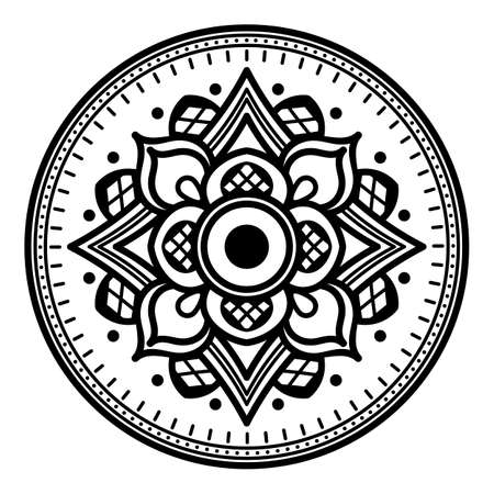 Mandala decorative round ornament. Can be used for greeting card, phone case print, etc. Hand drawn backgroundの写真素材