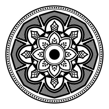 Mandala decorative round ornament. Can be used for greeting card, phone case print, etc. Hand drawn backgroundの写真素材