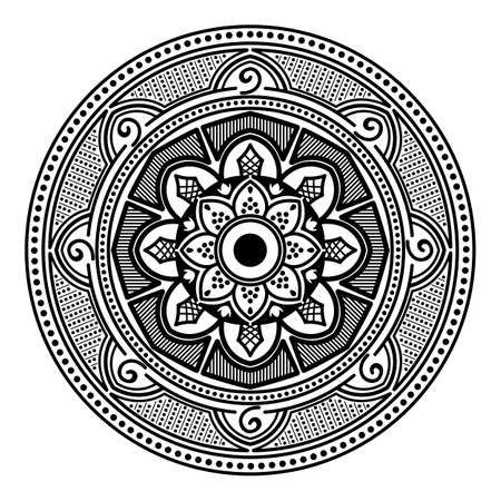 Mandala decorative round ornament. Can be used for greeting card, phone case print, etc. Hand drawn backgroundの写真素材