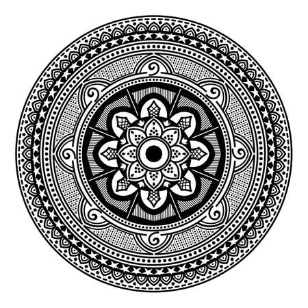 Mandala decorative round ornament. Can be used for greeting card, phone case print, etc. Hand drawn backgroundの写真素材