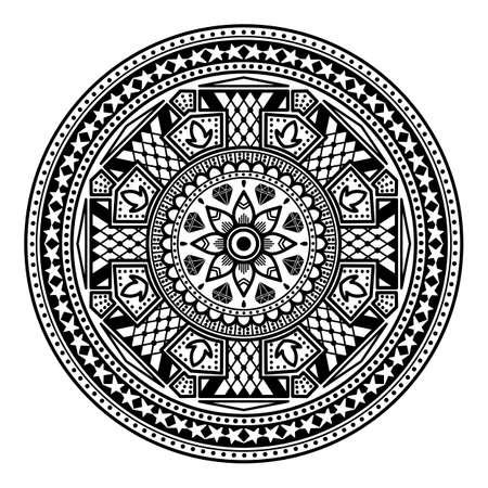 Mandala decorative round ornament. Can be used for greeting card, phone case print, etc. Hand drawn backgroundの写真素材