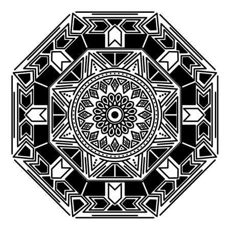 Mandala decorative round ornament. Can be used for greeting card, phone case print, etc. Hand drawn backgroundの写真素材