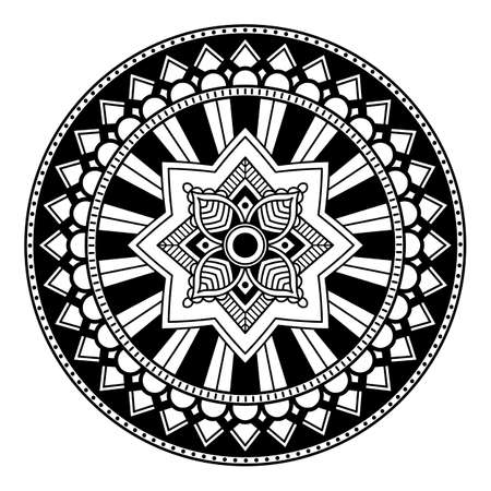 Mandala decorative round ornament. Can be used for greeting card, phone case print, etc. Hand drawn backgroundの写真素材