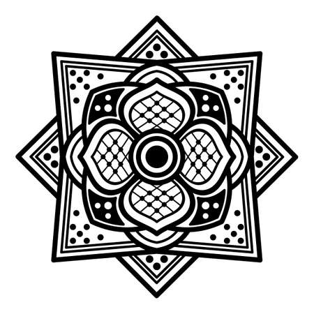 Mandala decorative round ornament. Can be used for greeting card, phone case print, etc. Hand drawn backgroundの写真素材