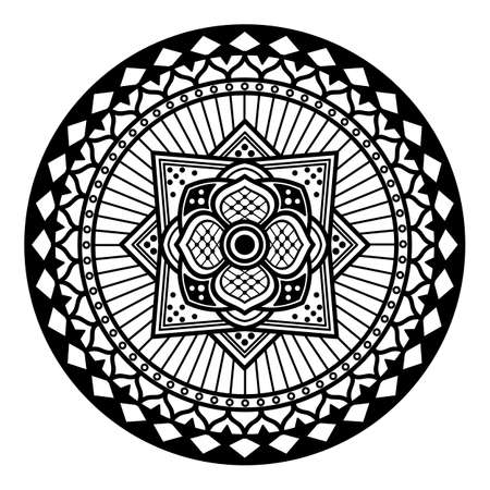 Mandala decorative round ornament. Can be used for greeting card, phone case print, etc. Hand drawn backgroundの写真素材