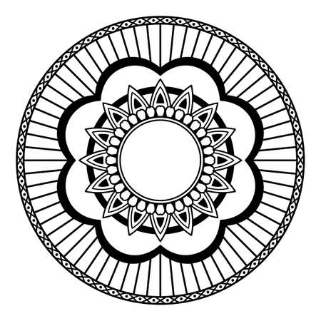 Black and white mandala for coloring pageの写真素材