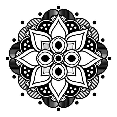 Black and white mandala for coloring pageの写真素材