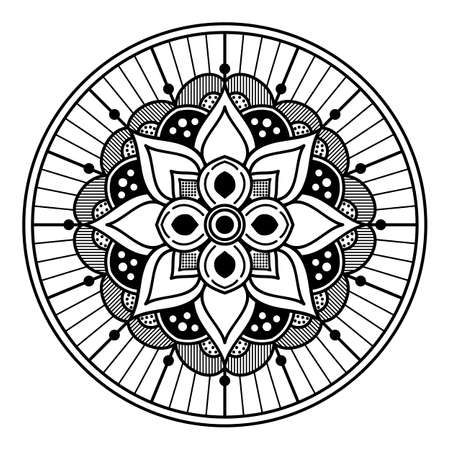 Black and white mandala for coloring pageの写真素材