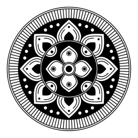 Black and white mandala for coloring pageの写真素材