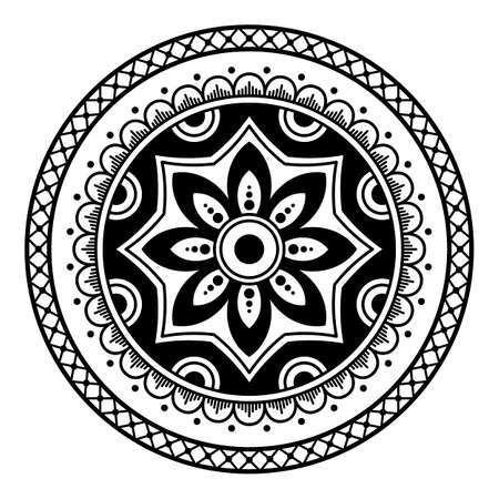 Black and white mandala for coloring pageの写真素材
