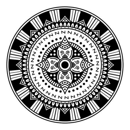 Black and white mandala for coloring pageの写真素材