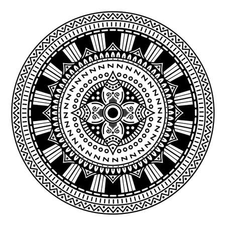 Black and white mandala for coloring pageの写真素材