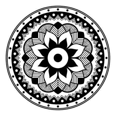 Black and white mandala for coloring pageの写真素材