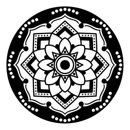 Black and white mandala for coloring pageの写真素材