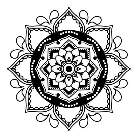 Black and white mandala for coloring pageの写真素材
