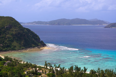 Aharen Cape in Tokashiki island, Okinawa, Japanの写真素材