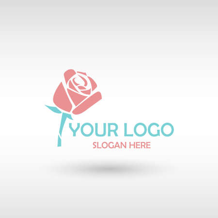 Flower Logo abstract Beauty Spa salon Cosmetics brand Linear style. Looped Leaves Logotype design vector Luxury Fashion templateのイラスト素材