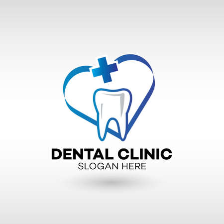 Dental Clinic Logo for dental care Tooth abstract design vector. Dentist medical doctor Logotype concept icon.のイラスト素材