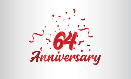 Anniversary celebration background. with the 64th number in gold and with the words golden anniversary celebration.のイラスト素材