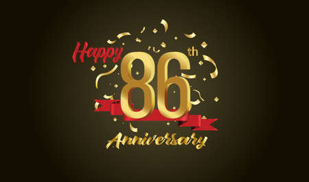 Anniversary celebration background. with the 86th number in gold and with the words golden anniversary celebration.のイラスト素材