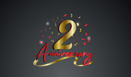 Anniversary celebration background. with the 2nd number in gold and with the words golden...