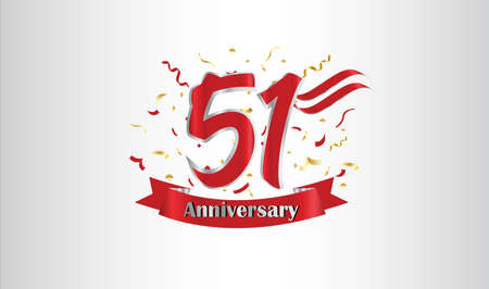 Anniversary celebration background. with the 51st number in gold and with the words golden anniversary celebration.のイラスト素材