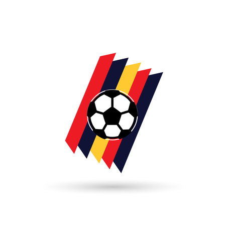 Soccer Logo or football club sign Badge. Football logo with shield background vector designのイラスト素材
