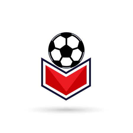 Soccer Logo or football club sign Badge. Football logo with shield background vector designのイラスト素材