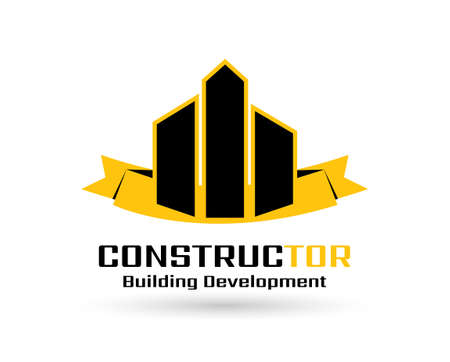 Construction logo template, real estate logo, Business logo, vector of Construction logoのイラスト素材