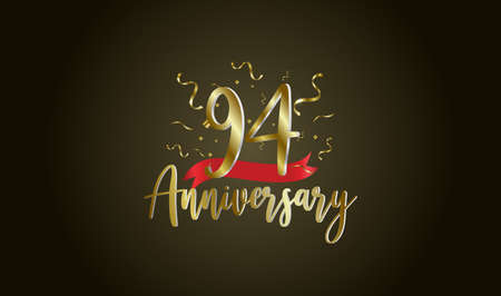 Anniversary celebration background. with the 94th number in gold and with the words golden anniversary celebration.のイラスト素材