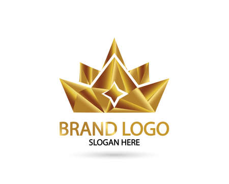 Great Luxury Gold Crown Royal and Elegant Logo Vector Designのイラスト素材