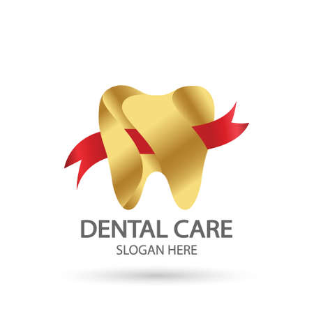 Dental clinic logo. Tooth vector template, Oral care dental and clinic symbol icon with modern design style.のイラスト素材