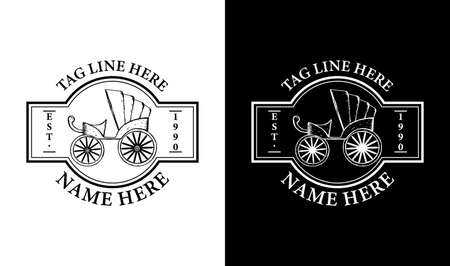Elegant cart Vintage Retro Badge Label Emblem Logo design inspirationのイラスト素材