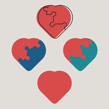 Heart Puzzle design vector illustrationのイラスト素材