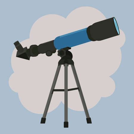 Telescope design vector illustration. Astronomy conceptのイラスト素材