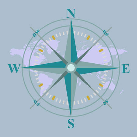 compass design vector illustration with mapのイラスト素材