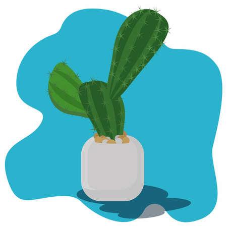 Cactus in a pot vector illustration. Decorative plants conceptのイラスト素材