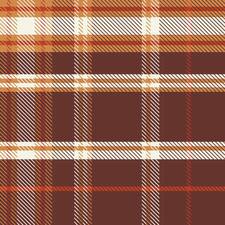 Plaid pattern with brown and white color. Vector graphic. Texture for shirt, dresses, clothes and other textileのイラスト素材