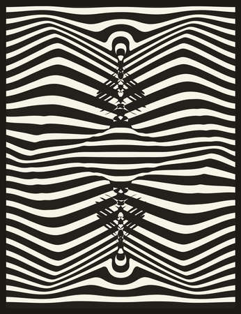 Abstrack design  Wave lines black and white Vector Illustrationのイラスト素材