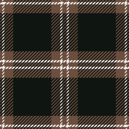 plaid pattern vector. Herringbone tartan check plaid for poncho, blanket, or other  fabric designs. Brown, dark green and white plaid patternのイラスト素材